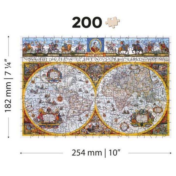 Medinė dėlionė Žemėlapis Nova Terrarum Antique 200